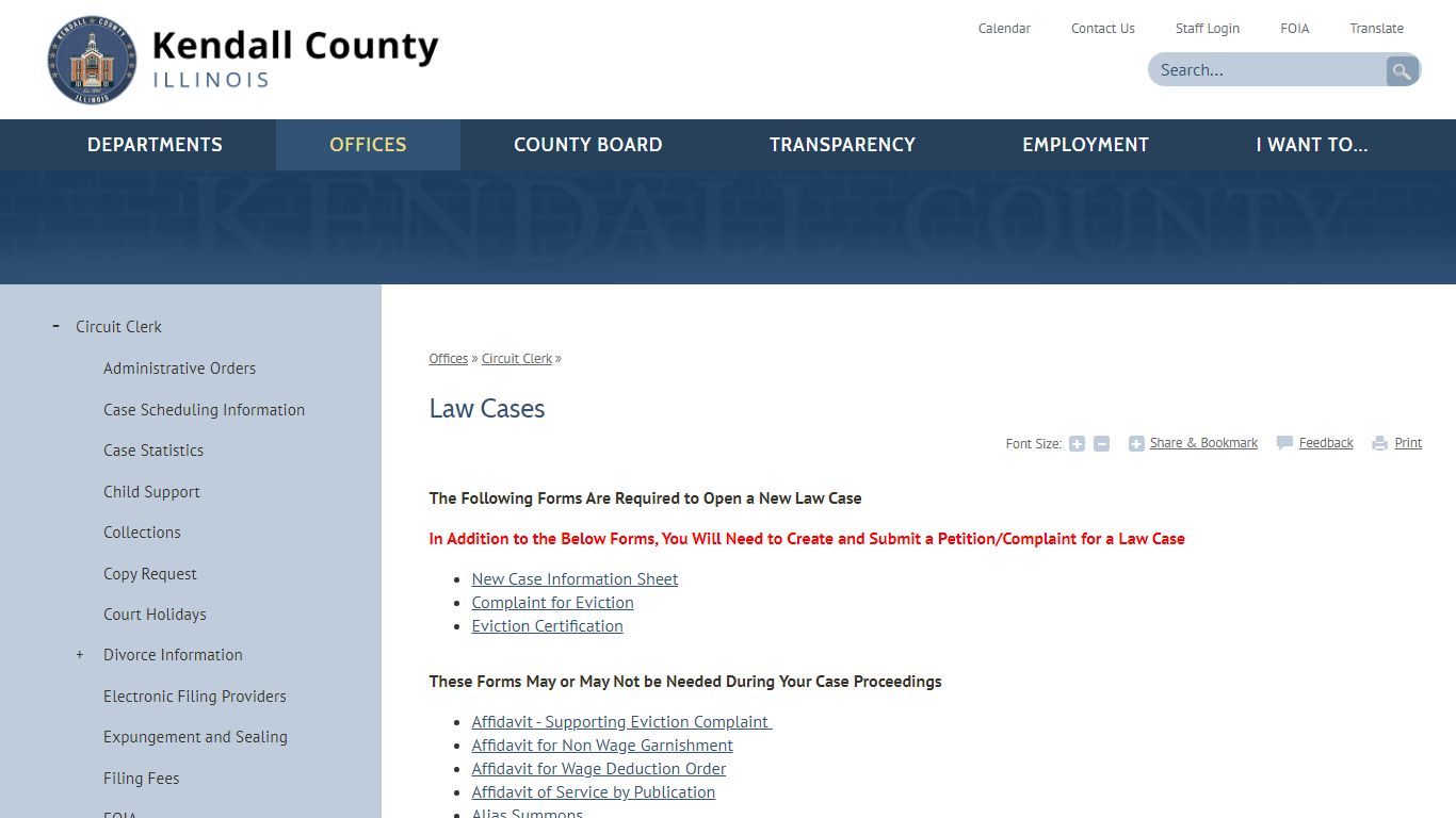 Law Cases | Kendall County, IL
